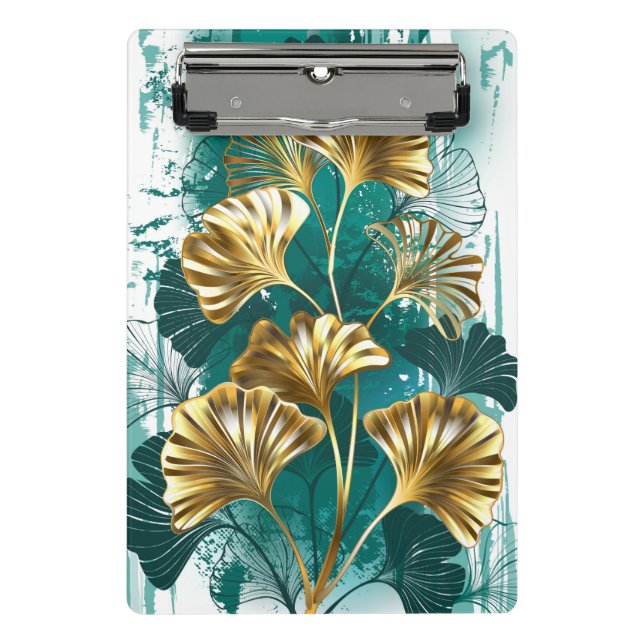 Branch with Golden Leaves Ginko Biloba Mini Clipboard (Front)