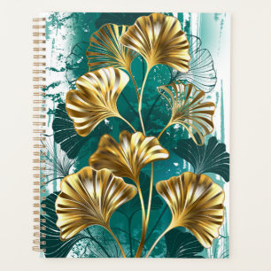 Branch with Golden Leaves Ginko Biloba Planner