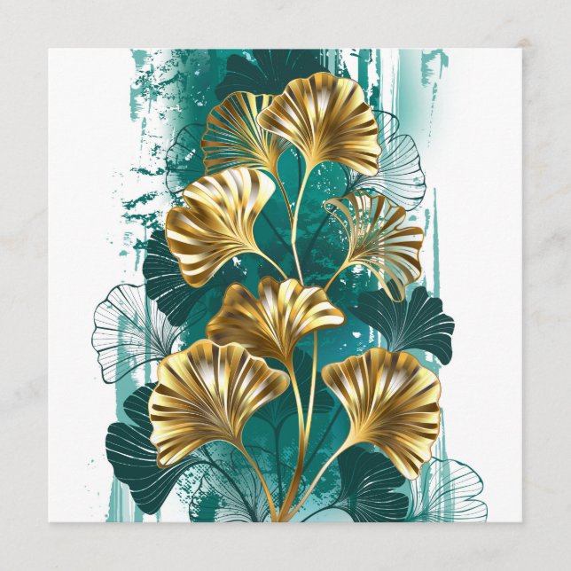 Branch with Golden Leaves Ginko Biloba Programme (Front)