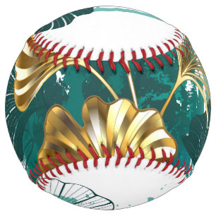 Branch with Golden Leaves Ginko Biloba Softball