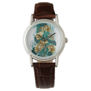 Branch with Golden Leaves Ginko Biloba Watch