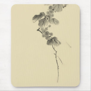 Branch with Leaves & Berries Hokusai Fine Art Mouse Mat