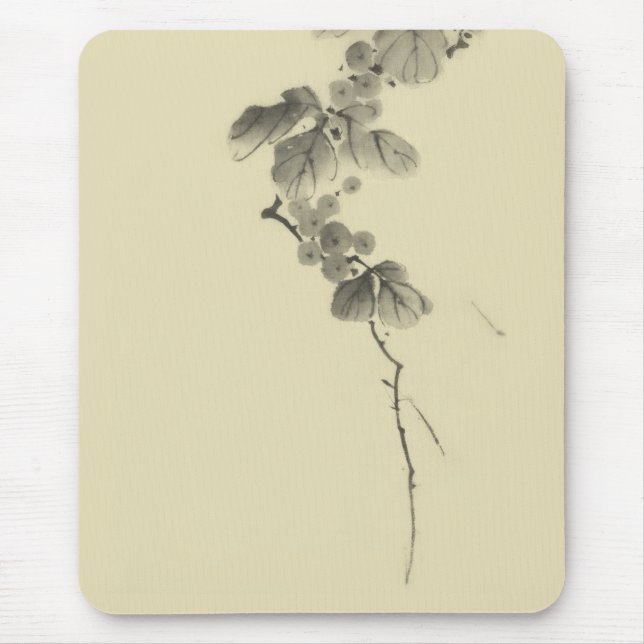 Branch with Leaves & Berries Hokusai Fine Art Mouse Mat (Front)