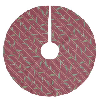 Branch with leaves brushed polyester tree skirt