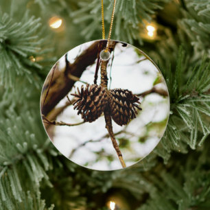 Branch with Pinecones   Ceramic Tree Decoration