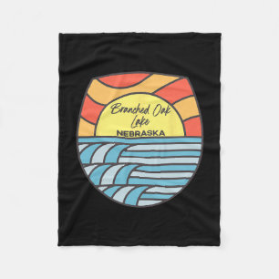 Branched Oak Lake Nebraska Ne Sunset Vacation Souv Fleece Blanket