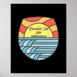 Branched Oak Lake Nebraska Ne Sunset Vacation Souv Poster