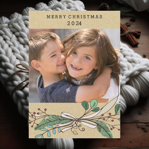 Branches and Berries Peace and Joy Holiday Card