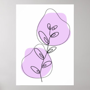 Branches And Leaves Line Art Poster