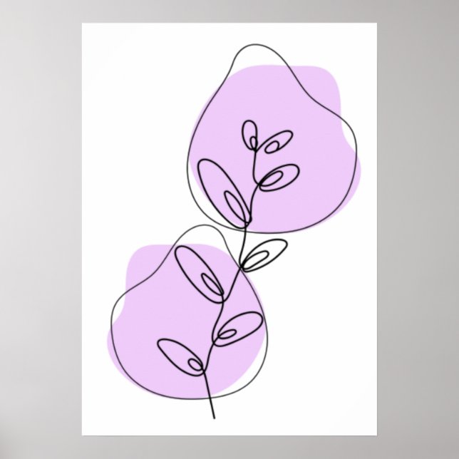 Branches And Leaves Line Art Poster (Front)