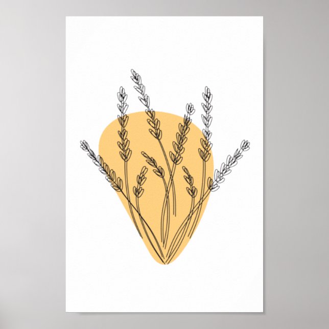Branches And Leaves Line Art Poster (Front)