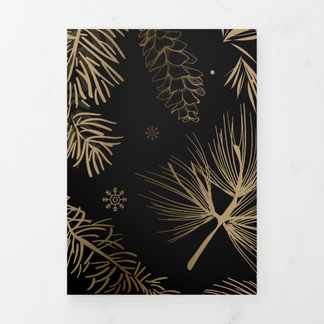 Branches and Pine 2 Tri-Fold Holiday Card (Cover)