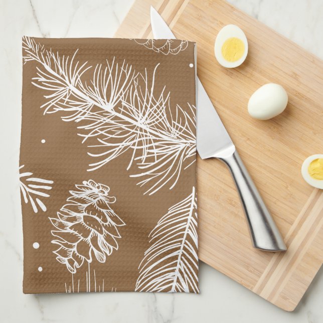 Branches and Pine 3 Tea Towel (Quarter Fold)