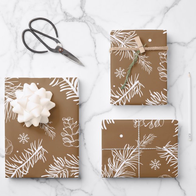 Branches and Pine 3 Wrapping Paper Sheet (Front)