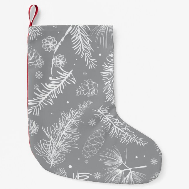 Branches and Pine 4 Small Christmas Stocking (Front)