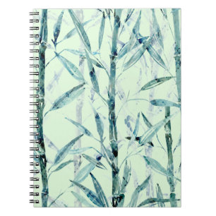 Branches bamboo, white, green, leaves, bamboo notebook