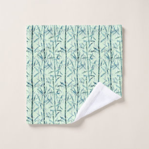 Branches bamboo, white, green, leaves, bamboo wash cloth