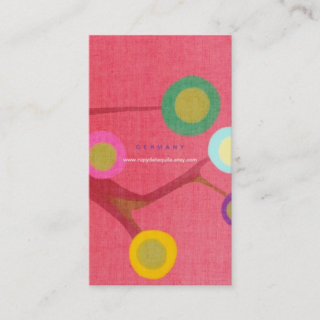 Branches Flowers Pink Business Card (Front)