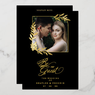 Branches Frame Luxury Golden Chic Photo Wedding