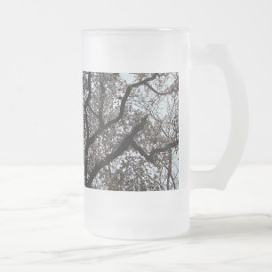 Branches frosted glass beer mug
