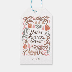 Branches, leaves and pumpkins fall Friendsgiving Gift Tags