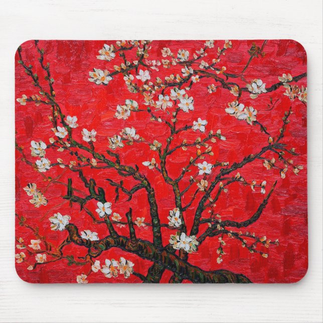Branches of Almond Tree in Blossom, Van Gogh Mouse Mat (Front)