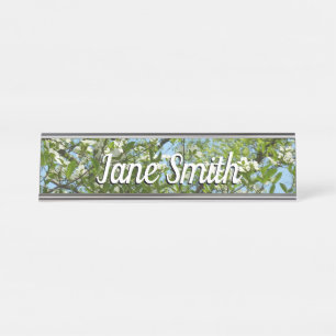 Branches of Dogwood Blossoms Spring Trees Desk Name Plate