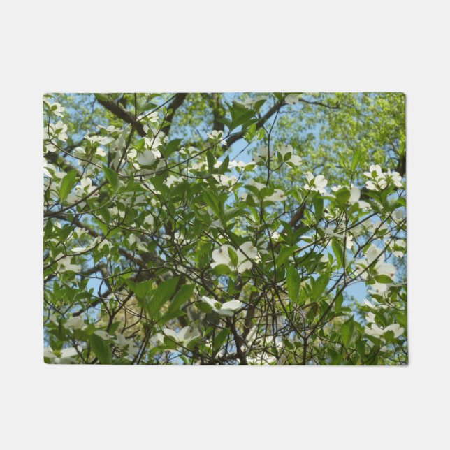 Branches of Dogwood Blossoms Spring Trees Doormat (Front)