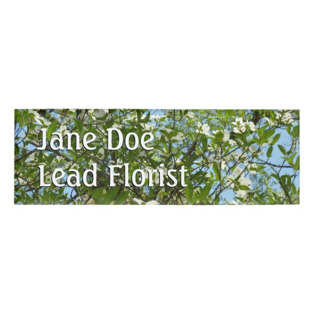 Branches of Dogwood Blossoms Spring Trees Name Tag (Front)