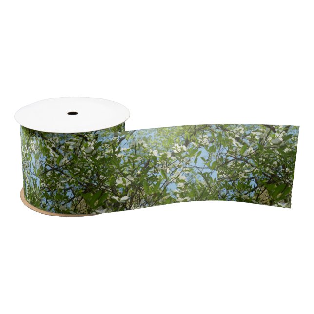Branches of Dogwood Blossoms Spring Trees Satin Ribbon (Spool)