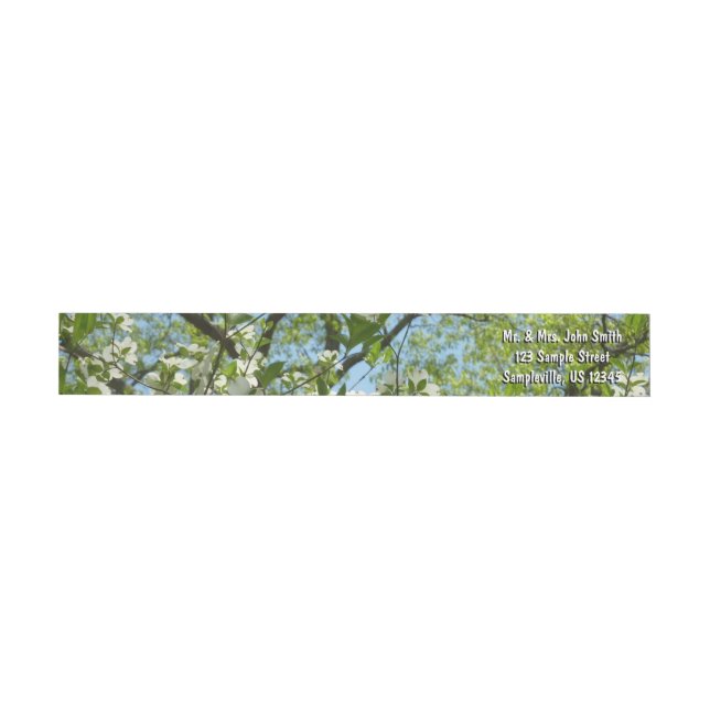 Branches of Dogwood Blossoms Spring Trees Wrap Around Label (Individual)