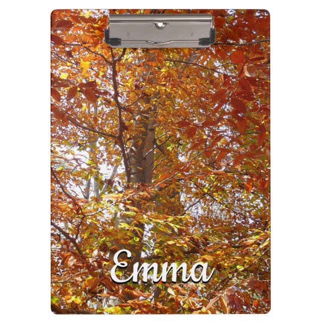 Branches of Orange Leaves Autumn Nature Clipboard (Front)