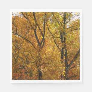 Branches of Yellow Leaves Bright Autumn Colourful Napkin