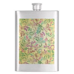 Branches Pattern Design-444555 Hip Flask