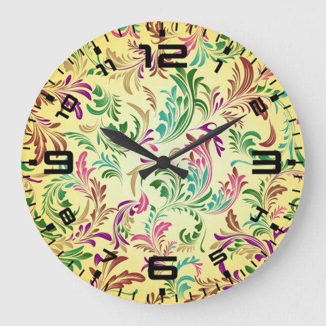 Branches Pattern Design-78466 Large Clock (Front)