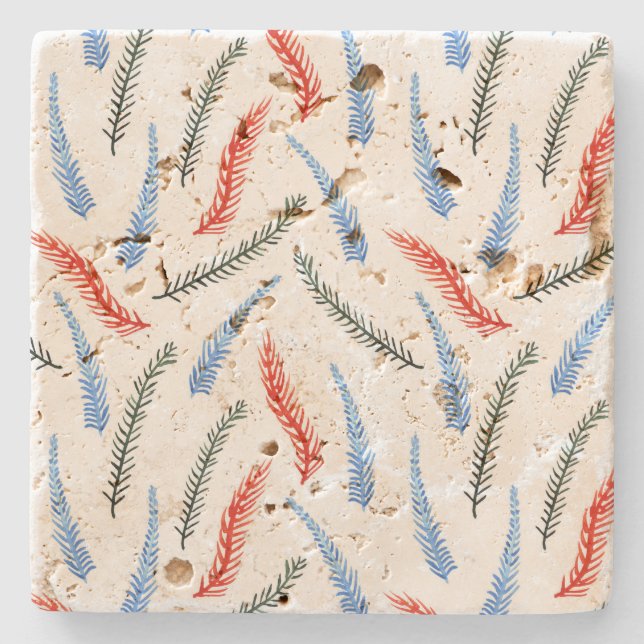 Branches Travertine Coaster (Front)