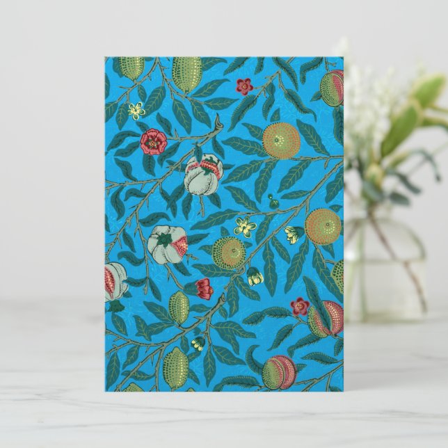 Branches with pomegranates by William Morris  Invitation (Standing Front)