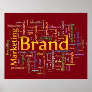 Brand and Marketing Related Text Red Poster