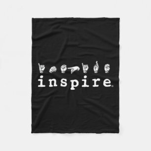 Brand Asl American Sign Language Deaf Awareness Fleece Blanket