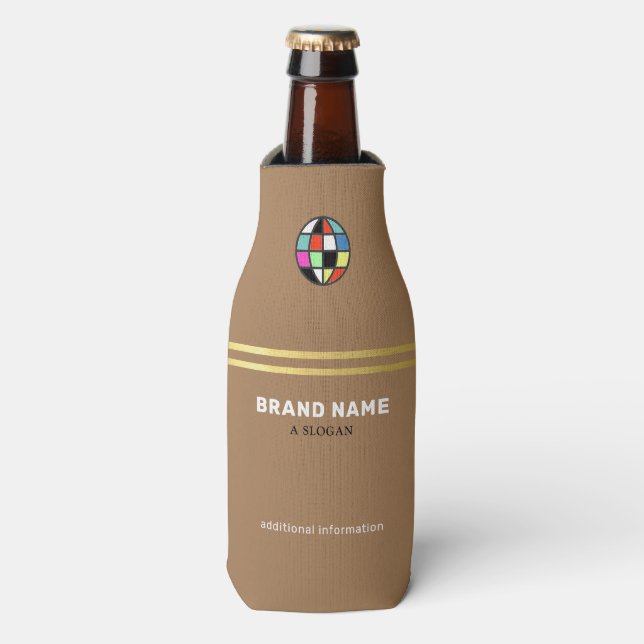 brand business name promotional brown bottle cooler (Bottle Front)