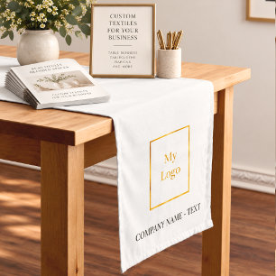 Brand colour business logo text short table runner