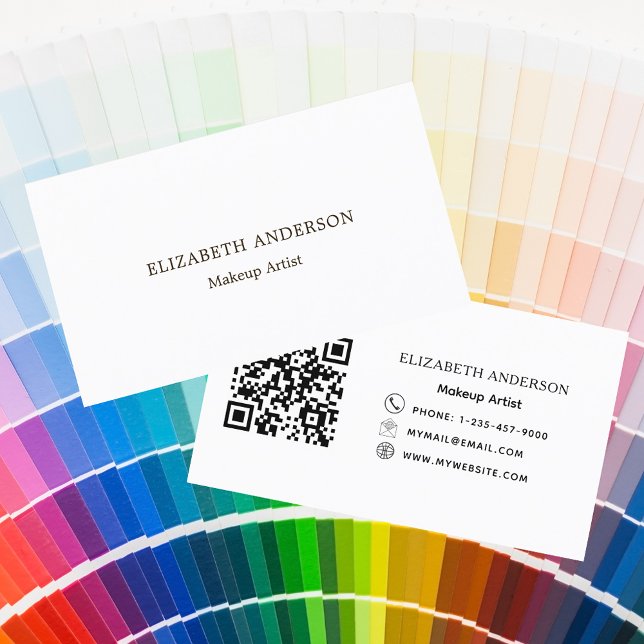 Brand colour Qr code modern minimalist Business Card (Creator Uploaded)
