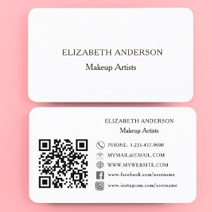 Brand colour Qr code socal media Business Card