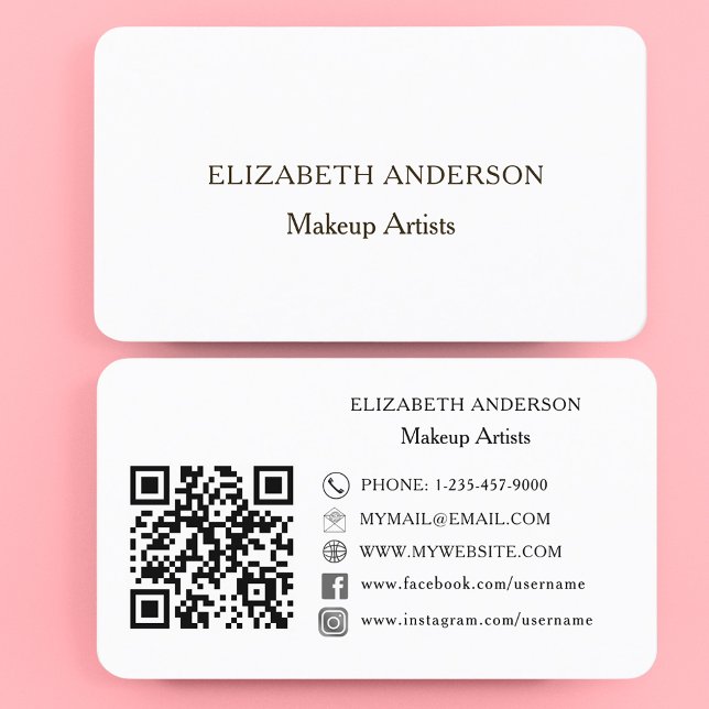 Brand colour Qr code socal media Business Card (Creator Uploaded)