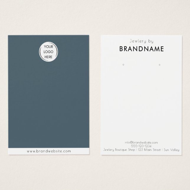 Brand Custom Logo earring Jewellery Display Card (Front & Back)