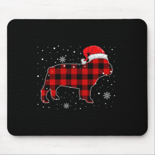 Brand For 50 Christmas Buffalo Plaid Bulldog Mouse Mat