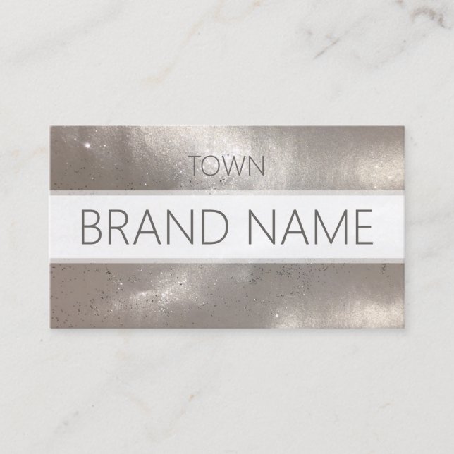 Brand Name Metallic Sparkle Fashion Blogger Business Card (Front)
