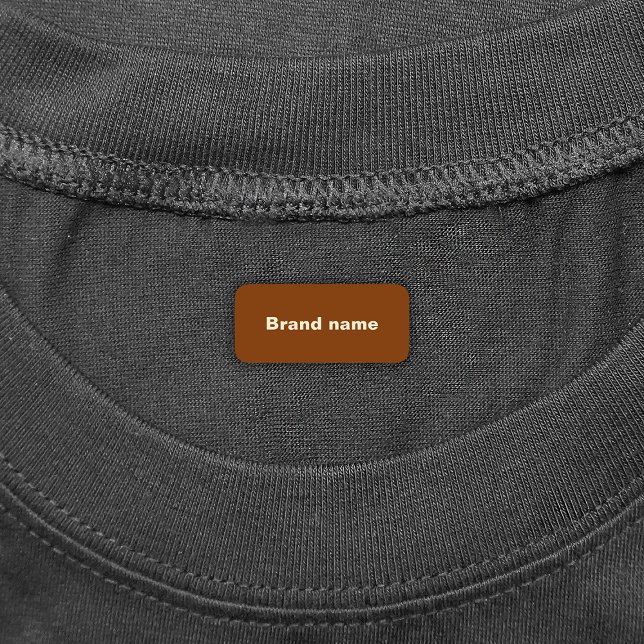 Brand Name On Brown Rectangle Clothing Labels (Brown rectangle clothing label with your brand name)
