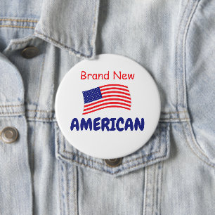 Brand New American 10 Cm Round Badge