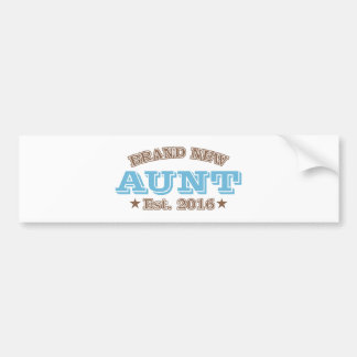 Brand New Aunt Est. 2016 (Blue) Bumper Sticker